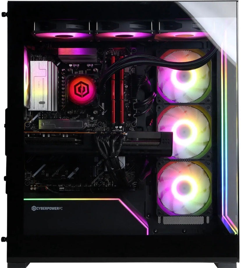 CyberpowerPC Gaming Desktop PC GM70929 AMD Ryzen 7 9800X3D 32GB DDR5 2TB NVMe SSD AMD Radeon RX 9070 XT Windows 11 Home 64-bit