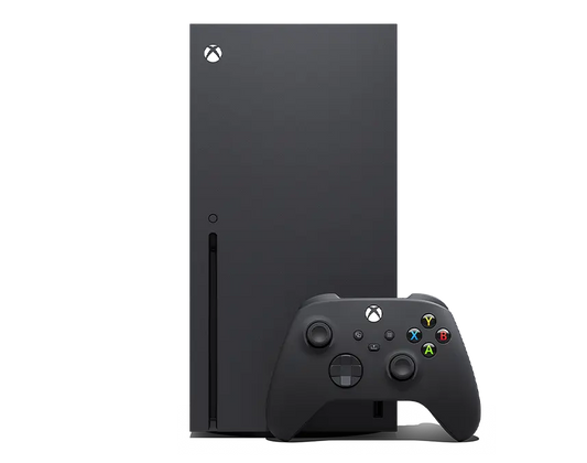 Bazaar Of USA Xbox Series X ev video oyun konsolu, 1TB ve 2TB depolama seçenekleriyle, ön panel ve bağlantı portları görünümü