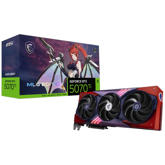 MSI GeForce RTX 5070 Ti MLG Edition 16GB GDDR7 ekran kartı, 256-bit bellek, DLSS 4 ile yüksek performans sağlar.