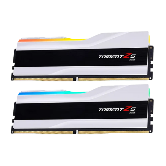 GSKILL Trident Z5 RGB DDR5 32GB (2x16GB) 6000MHz RAM, beyaz renkli, CL36, 1.35V, dual kit, bilgisayar bellek modu
