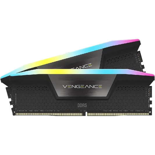 Bazaar Of USA marka CORSAIR 32GB (2x16GB) Vengeance RGB DDR5 RAM, 6400MHz hız ve RGB aydınlatma ile.