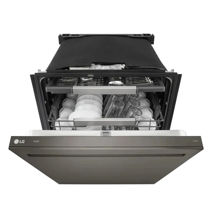 LG 60cm Akıllı FlushFit™ Üst Kontrollü Bulaşık Makinesi (1-Saat Yıkama & Kurutma | QuadWash® Pro | TrueSteam® | Dynamic Heat Dry™ w/AutoVent Dry™)