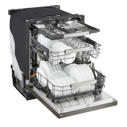 LG 60cm Akıllı FlushFit™ Üst Kontrollü Bulaşık Makinesi (1-Saat Yıkama & Kurutma | QuadWash® Pro | TrueSteam® | Dynamic Heat Dry™ w/AutoVent Dry™)