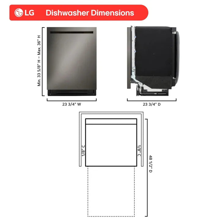 LG 60cm Akıllı FlushFit™ Üst Kontrollü Bulaşık Makinesi (1-Saat Yıkama & Kurutma | QuadWash® Pro | TrueSteam® | Dynamic Heat Dry™ w/AutoVent Dry™)