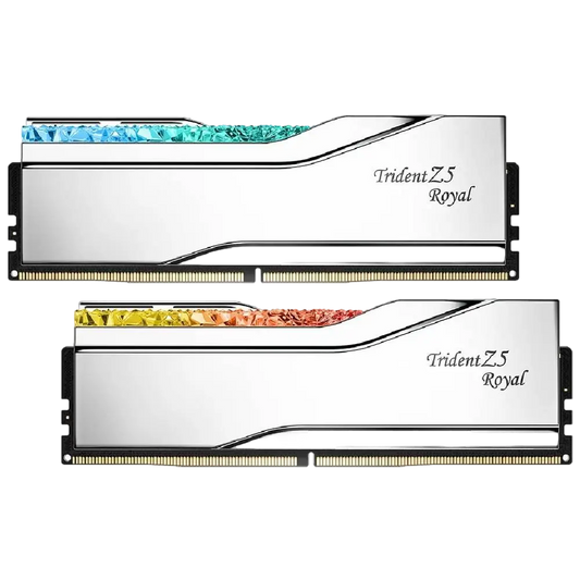 GSKILL Trident Z5 Royal DDR5 64GB (2x32GB) RAM, 6400MHz, CL32, Intel XMP, yüksek performanslı bilgisayar bellek.
